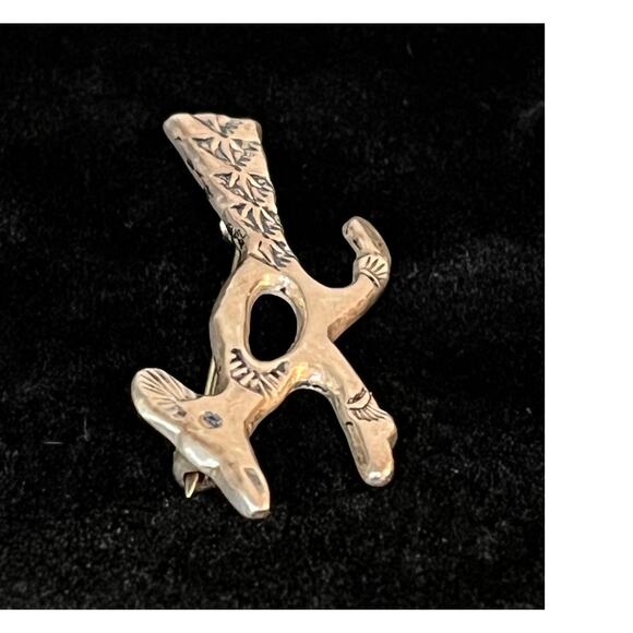 Vintage Sterling Silver Roadrunner Brooch Pin Signed AJM Southwestern Gift - Picture 6 of 8
